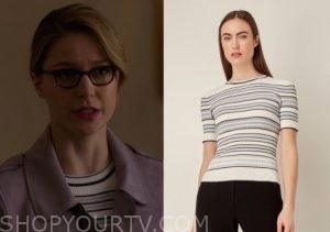 Supergirl: Season 4 Episode 20 Kara's Ribbed Striped Sweater | Shop Your TV