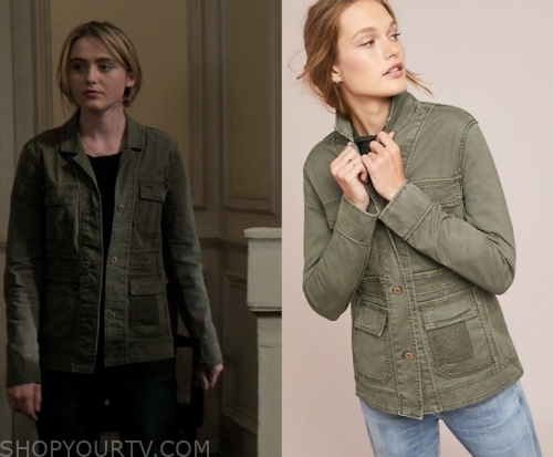 The Society: Season 1 Episode 7 Allie's Lace Panel Military Jacket ...