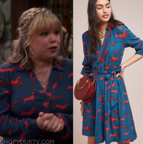 Last Man Standing Season 7 Episode 22 Kristin S Blue Dachshund Print Dress Shop Your Tv