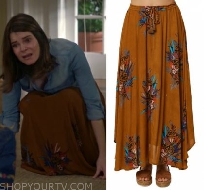 Life in Pieces: Season 4 Episode 5 Heather's Brown Floral Maxi Skirt ...