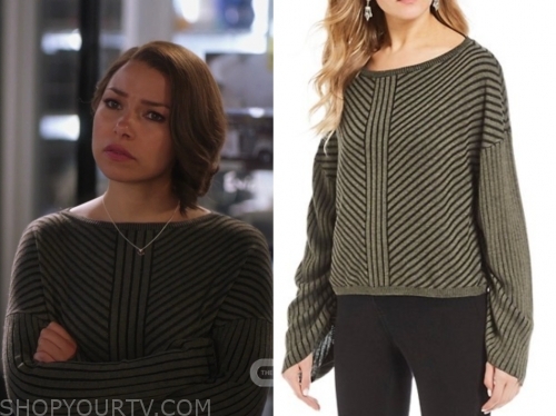 The Flash Season 5 Episode 21 2 Nora S Green Ribbed Sweater Shop Your Tv