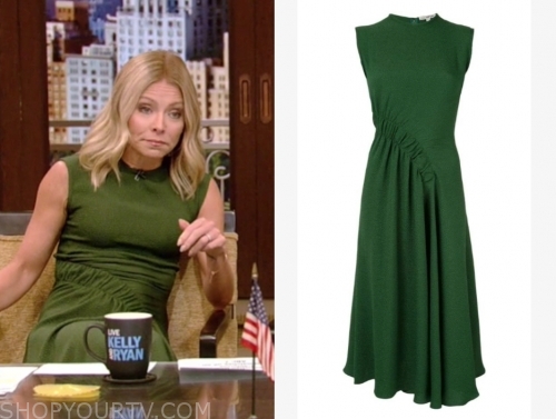 Live with Kelly and Ryan: June 2019 Kelly Ripa's Green Midi Dress ...