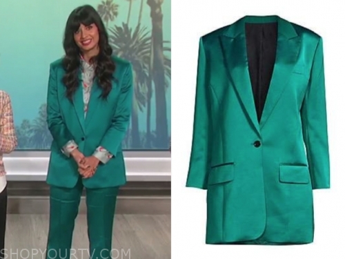 teal pantsuit