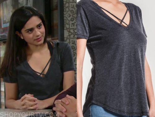 Lola Rosales Sasha Calle Criss Cross Tee The Young And The Restless Shop Your Tv