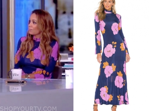 The View: June 2019 Sunny Hostin's Floral Print Mock Neck Maxi Dress ...