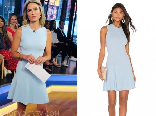 Good Morning America: June 2019 Amy Robach's Light Blue Knit Dress ...