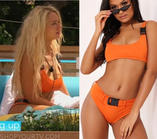 orange buckle bikini