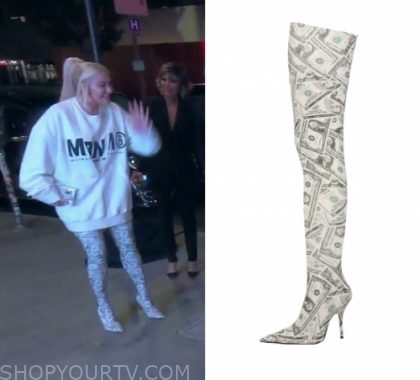 balenciaga dollar print boots