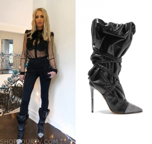 RHOBH: Season 9 Episode 20 Dorit's Black Embellished Toe Boots | Shop ...