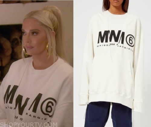 RHOBH: Season 9 Episode 20 Erika's Oversized White Text Sweater | Shop ...