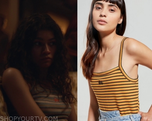 Euphoria: Season 1 Episode 2 Rue's Striped Crop Top