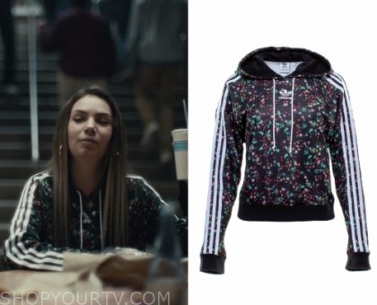 adidas black floral hoodie