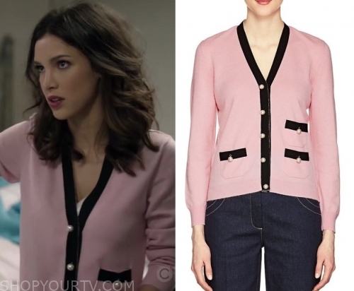 Grand Hotel: Season 1 Episode 4 Alicia's Pink Trim Cardigan | Shop Your TV