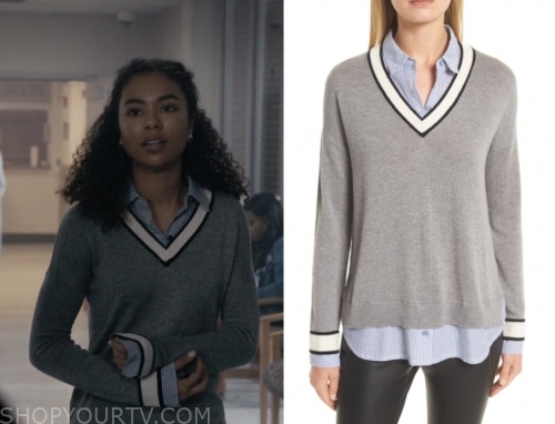 Scream: Season 3 Episode 5 Liv's Contrast Layered Sweater | Shop Your TV