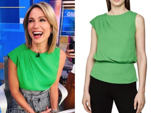 Good Morning America: July 2019 Amy Robach's Green Top | Shop Your TV