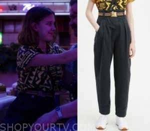 Stranger Things: Season 3 Episode 8 El's Black Pleated Jeans | Shop Your TV