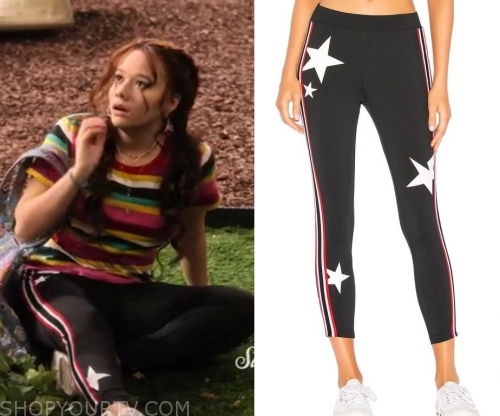 Family Reunion: Season 1 Episode 4 Jade's Black Star Striped Leggings ...