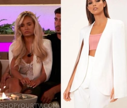 Love Island Season 5 Episode 50 Molly s White Cape Blazer Shop