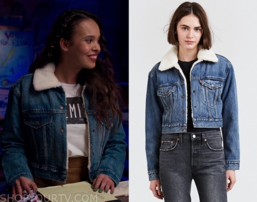 13 Reasons Why: Season 3 Episode 11 Jessica's Cropped Sherpa Denim ...