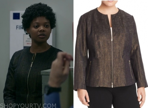 Orange Is The New Black: Season 7 Episode 3 Tamika's Gold Zip Jacket ...