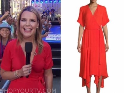 The Today Show August 2019 Savannah Guthrie S Red Wrap Dress