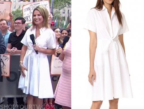 The Today Show: August 2019 Savannah Guthrie's White Shirt Dress | Shop ...