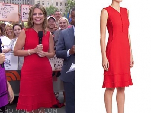 The Today Show: August 2019 Savannah Guthrie's Red Fringe Trim Dress ...