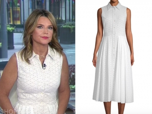 The Today Show: August 2019 Savannah Guthrie's White Eyelet Midi Dress ...