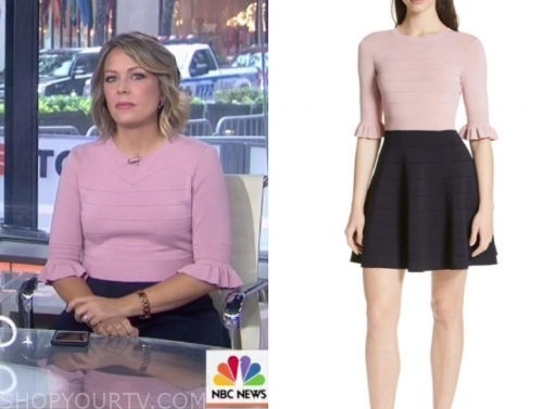 dylan dreyer, pink and blue knit dress, the today show | Fashion ...