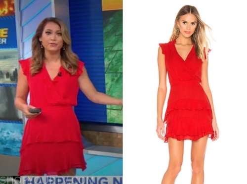 Good Morning America: August 2019 Ginger Zee's Red Tiered Dress | Shop ...