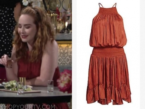 The Young and the Restless: August 2019 Mariah's Rust Red Dress | Shop ...