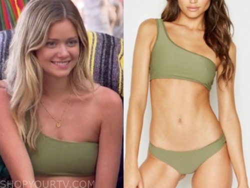 One Shoulder Bikini Top Green