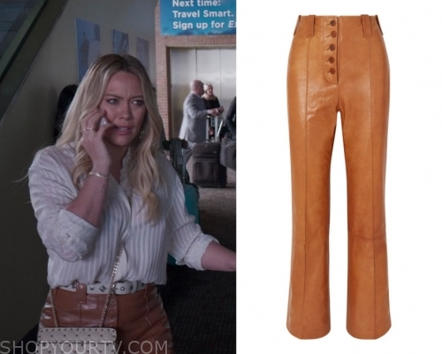 brown leather jeans