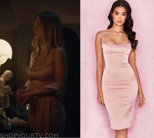 Euphoria: Season 1 Episode 8 Maddy's Pink Lace Satin Chemise