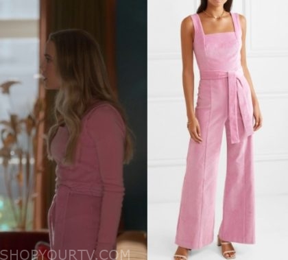 pink suede jumpsuit