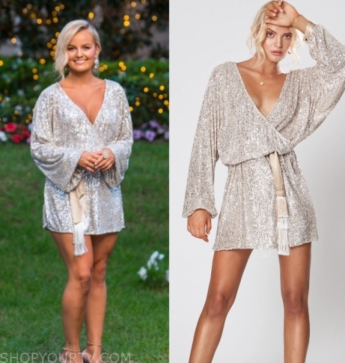 sequin wrap mini dress