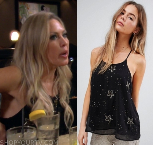 RHOOC: Season 14 Episode 1 Braunwyn's Black Sequin Star Cami | Shop Your TV