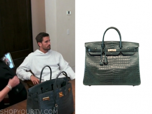 Hermes Birkin 40 Bag Vert Fonce Matte Porosus Crocodile Palladium worn by  Kris Jenner in Keeping Up with the Kardashians Season 17 Episode 1