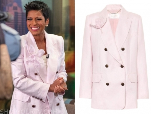 Tamron Hall Show: Publicity Tour Tamron Hall's Lavender Corsage Flower ...