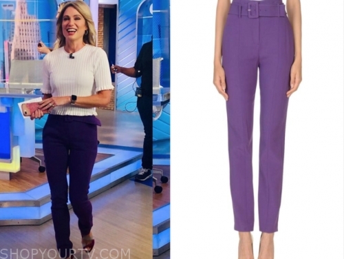 Good Morning America: September 2019 Amy Robach's Purple Belted Pants ...