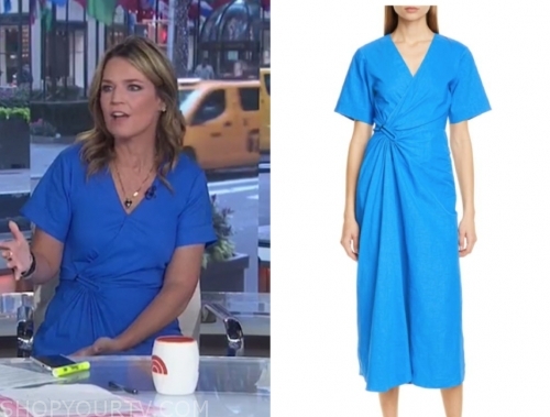 The Today Show: September 2019 Savannah Guthrie's Blue Wrap Midi Dress ...