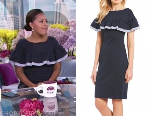 The Today Show: September 2019 Sheinelle Jones's Navy Blue Ruffle ...