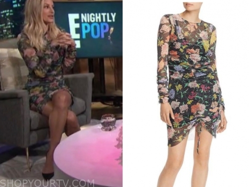 E! News: Nightly Pop September 2019 Morgan Stewart's Floral Drawstring ...