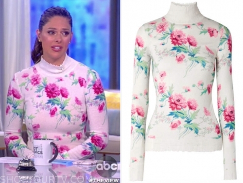 The View: September 2019 Abby Huntsman's Floral Turtleneck Sweater ...