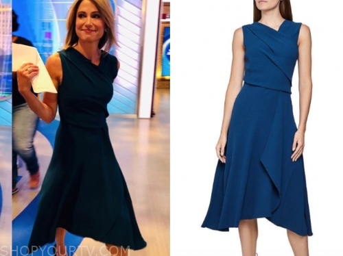 Good Morning America: September 2019 Amy Robach's Blue Asymmetric Midi ...