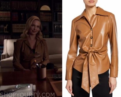 Suits Season 9 Episode 9 Samantha S Tie Front Leather Jacket