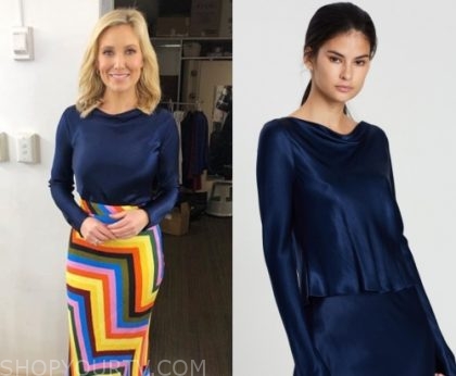 Sunrise (AU): September 2019 Angie's Navy Silk Top | Shop Your TV