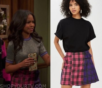 Raven's Home: Season 3 Episode 7 Nia's Pink/Purple Plaid Skirt | Shop ...