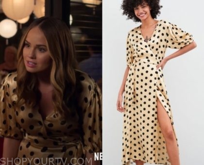 Insatiable: Season 2 Trailer Patty's Gold Polka Dot Wrap Dress | Shop ...