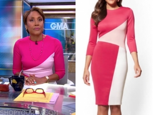 Good Morning America: October 2019 Robin Roberts's Pink Colorblock ...